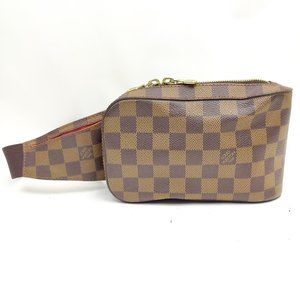 100% Authentic Louis Vuitton Geronimos Brown Damier Ebene Waist Belt Bag